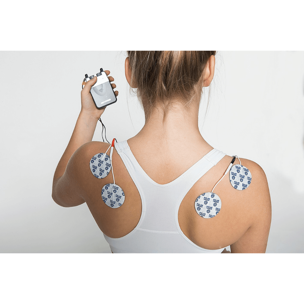 TENS machine applied to shoulders