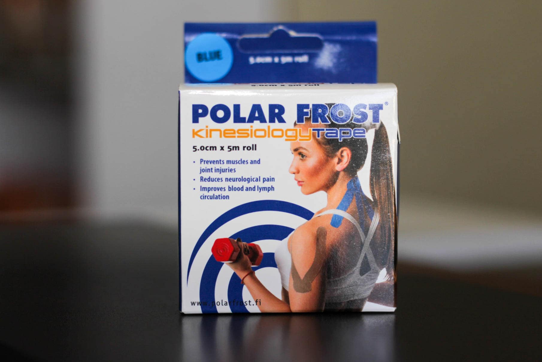 Polar Frost Kinesiology Tape single roll — close up front face